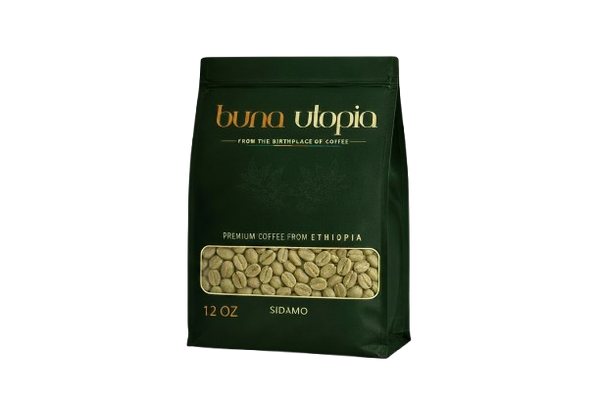Premium Ethiopian Sidamo Green Coffee Beans – Grade 1 (12 oz)