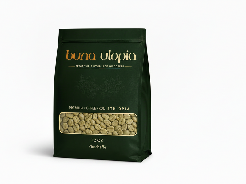 Ethiopian Yirgacheffe Green Coffee Beans – Unroasted (12 oz)
