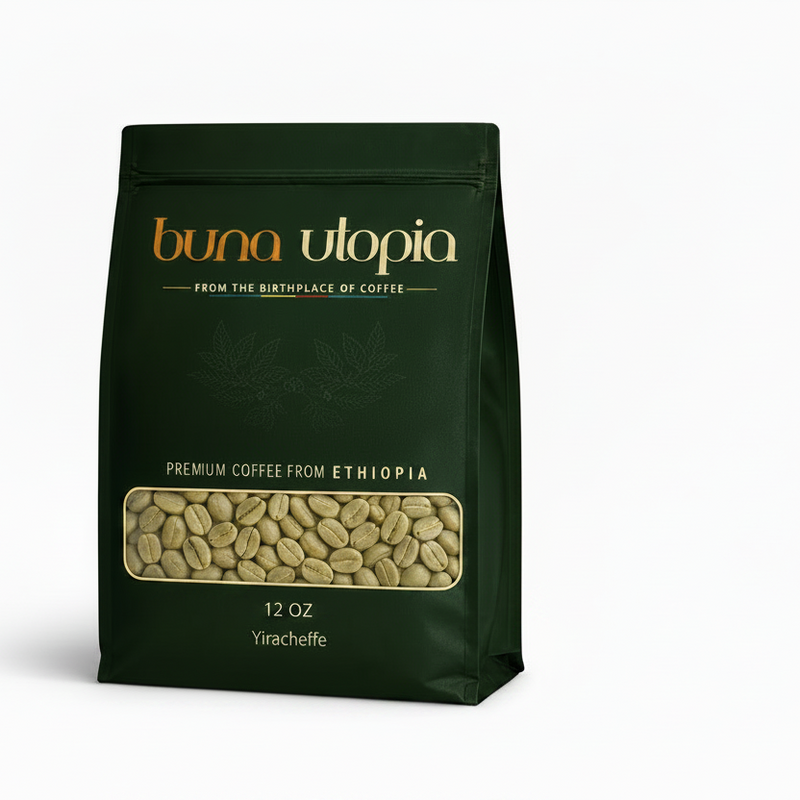 Ethiopian Yirgacheffe Green Coffee Beans – Unroasted (12 oz)