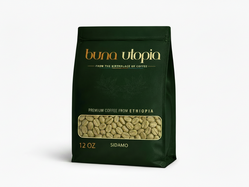 Ethiopian Sidamo Green Coffee Beans – Unroasted (12 oz)