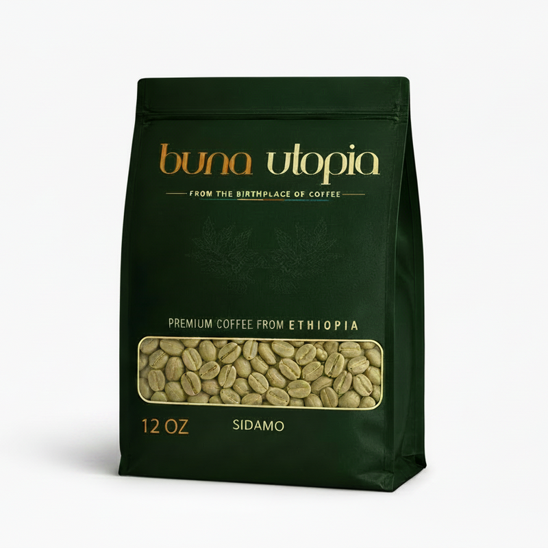 Ethiopian Sidamo Green Coffee Beans – Unroasted (12 oz)